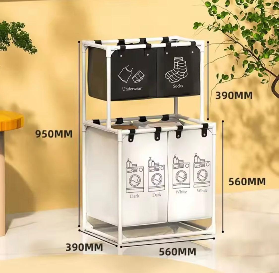 Multi Layer Large Capacity Clothes Hamper, Dirty Clothes Hamper of Clothes with Shelf, Rust Proof Balcony Laundry Storage Baskets Multi Layer Large Capacity Clothes Hamper, Dirty Clothes Hamper of Clothes with Shelf, Rust Proof Balcony Laundry Storage Baskets